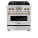 ZLINE 30" Autograph Edition, Gas Range, Gas Oven White Door, RGZ-30-CB - Farmhouse Kitchen and Bath