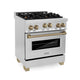 ZLINE 30" Autograph Edition, Gas Range, Gas Oven White Door, RGZ-30-CB