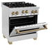 ZLINE 30" Autograph Edition, Gas Range, Gas Oven White Door, RGZ-30-CB - Farmhouse Kitchen and Bath