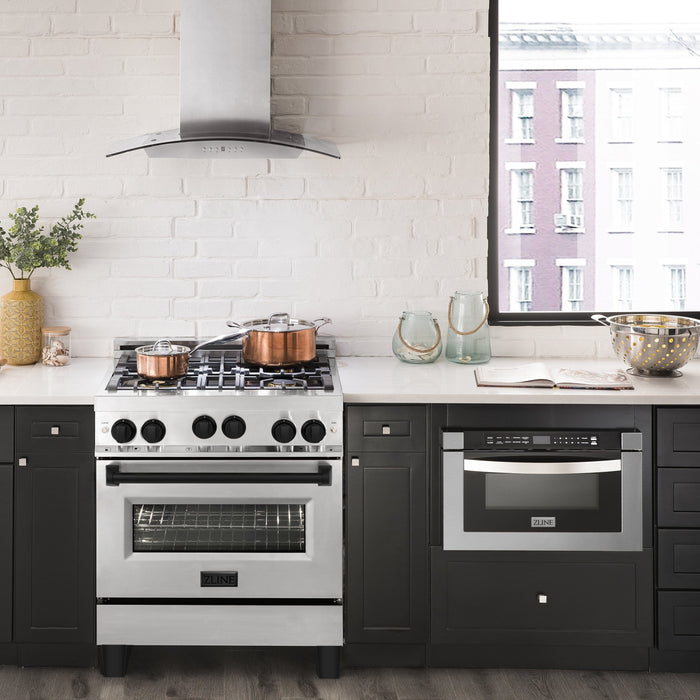 ZLINE 30" Autograph Edition, Gas Range, Gas Oven, RGZ-30-MB - Farmhouse Kitchen and Bath
