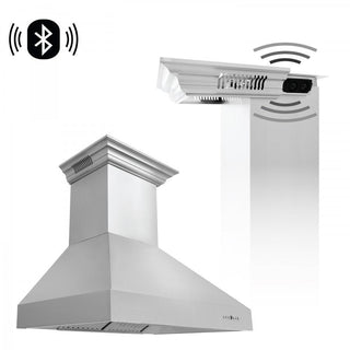 ZLINE 42" Professional Wall Range Hood, Built-in CrownSound® Bluetooth Speakers, 667CRN-BT-42