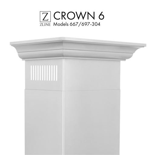 ZLINE Crown Molding Profile 6 Wall Mount RangeHood CM6-667/697-304 - Farmhouse Kitchen and Bath