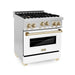 ZLINE 30" Autograph Edition, Gas Range, White Door, RGZ-WM-30-G - Farmhouse Kitchen and Bath