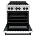 ZLINE 30" Autograph Gas Range, DuraSnow, White Door, RGSZ-WM-30-MB - Farmhouse Kitchen and Bath