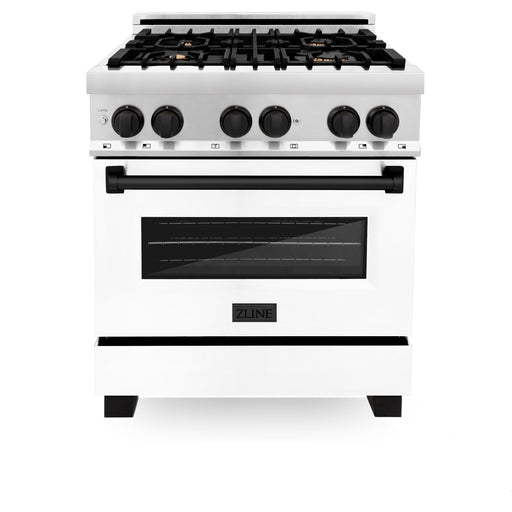ZLINE 30" Autograph Edition, 4.0 cu. ft. Gas Range, RGZ-WM-30-MB - Farmhouse Kitchen and Bath