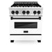 ZLINE 30" Autograph Edition, 4.0 cu. ft. Gas Range, RGZ-WM-30-MB - Farmhouse Kitchen and Bath