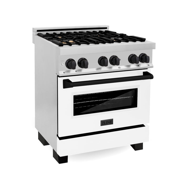 ZLINE 30" Autograph Edition, 4.0 cu. ft. Gas Range, RGZ-WM-30-MB - Farmhouse Kitchen and Bath