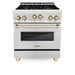ZLINE 30" Autograph Gas Range Gas, DuraSnow, RGSZ-SN-30-G - Farmhouse Kitchen and Bath