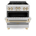 ZLINE 30" Autograph Edition, Gas Range, Gas Oven White Door, RGZ-30-G - Farmhouse Kitchen and Bath