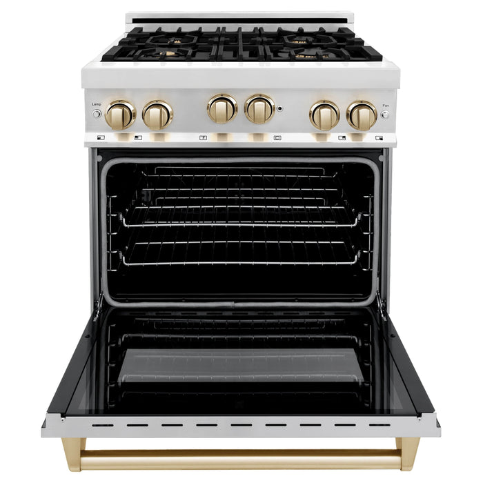 ZLINE 30" Autograph Edition, Gas Range, Gas Oven White Door, RGZ-30-G - Farmhouse Kitchen and Bath