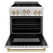 ZLINE 30" Autograph Edition, Gas Range, Gas Oven White Door, RGZ-30-G - Farmhouse Kitchen and Bath