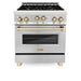 ZLINE 30" Autograph Edition, Gas Range, Gas Oven White Door, RGZ-30-G - Farmhouse Kitchen and Bath