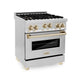 ZLINE 30" Autograph Edition, Gas Range, Gas Oven White Door, RGZ-30-G