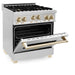 ZLINE 30" Autograph Edition, Gas Range, Gas Oven White Door, RGZ-30-G - Farmhouse Kitchen and Bath