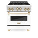 ZLINE 30" Autograph Edition, Gas Range, White Door, RGZ-WM-30-G - Farmhouse Kitchen and Bath