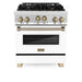 ZLINE 30" Autograph Edition, 4.0 cu. ft. Gas Range, RGZ-WM-30-CB - Farmhouse Kitchen and Bath