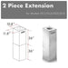 ZLINE Chimney Extension for 10'-12' Ceiling, 2PCEXT-GL1i/GL2i/KE2i/KL3i - Farmhouse Kitchen and Bath