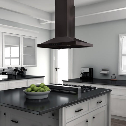 ZLINE 36" Island Range Hood in Black Stainless Steel, BSGL2iN-36 - Farmhouse Kitchen and Bath