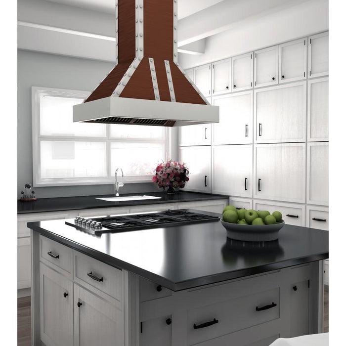 ZLINE 30" Copper Finish Island Range Hood, 655i-CSSSS-30 - Farmhouse Kitchen and Bath