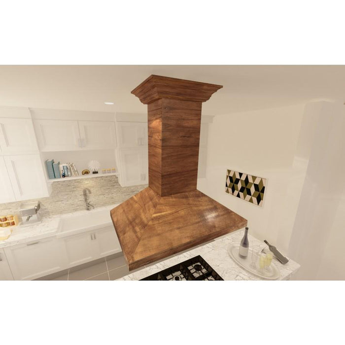 ZLINE 48" Wooden Island Range Hood in Walnut, KBiRR-48 - Farmhouse Kitchen and Bath