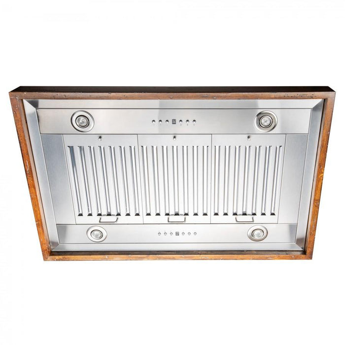 ZLINE 48" Wooden Island Range Hood in Walnut, KBiRR-48 - Farmhouse Kitchen and Bath