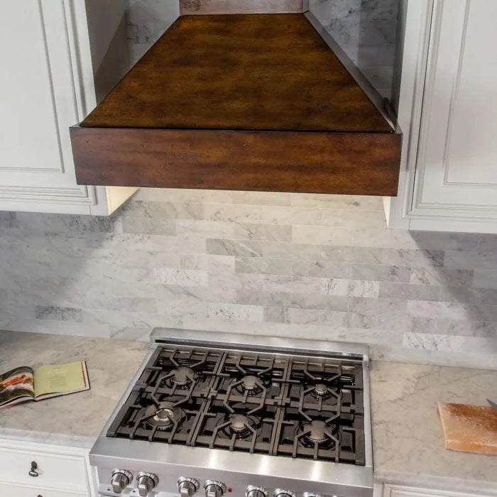 ZLINE 30" Wooden Wall Range Hood, Crown Molding 355WH-30 - Farmhouse Kitchen and Bath