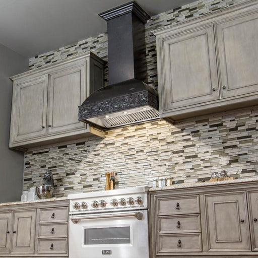 ZLINE 30" Wooden Wall Range, Antigua, Remote Motor, 393AA-RD-30 - Farmhouse Kitchen and Bath