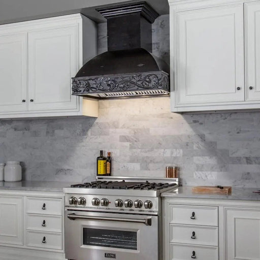 ZLINE 30" Wooden Wall Range Hood, Crown Molding 393AA-30 - Farmhouse Kitchen and Bath