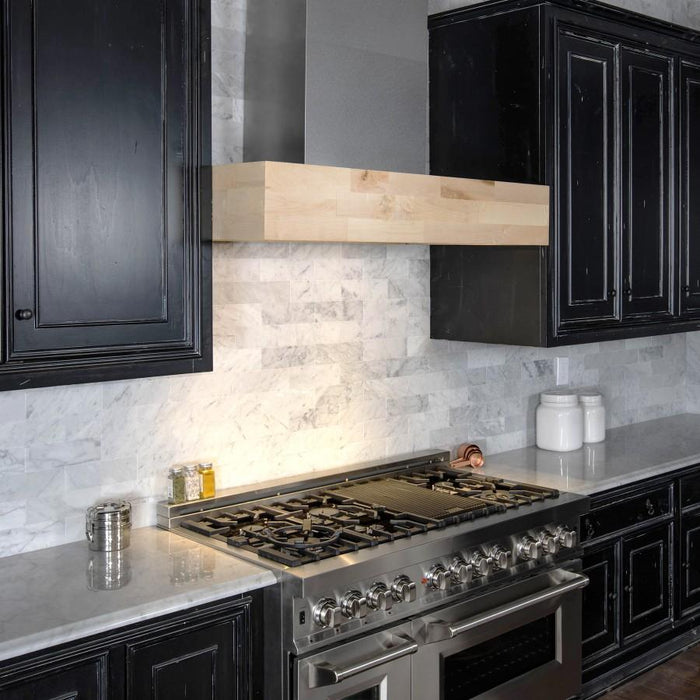 ZLINE 30" Wooden Wall Range Hood, Butcher Block, 681M-RS-30-400 - Farmhouse Kitchen and Bath