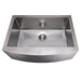 ZLINE 33" Undermount Single Bowl Apron Sink Stainless Steel, SAS-33S - Farmhouse Kitchen and Bath