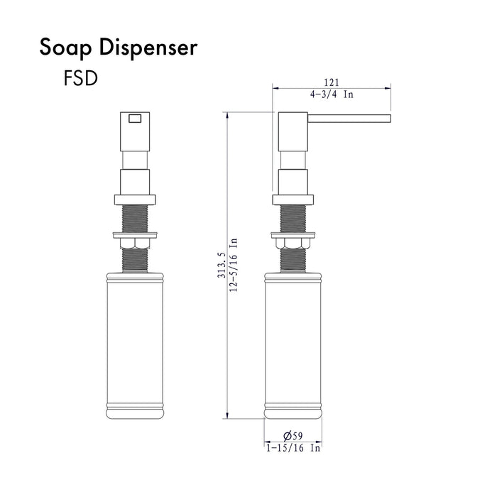 ZLINE Faucet Soap Dispenser FSD-PG - Farmhouse Kitchen and Bath