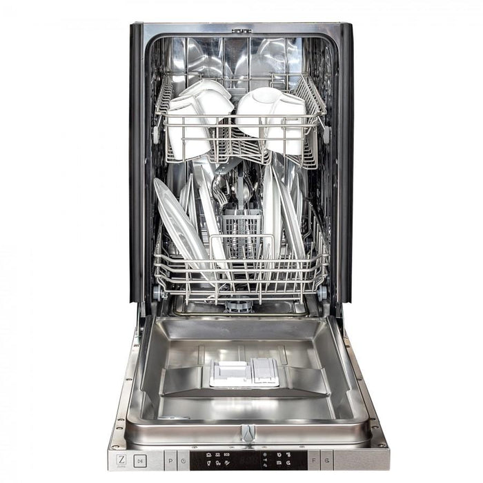 ZLINE 18" Dishwasher in Black Matte, Stainless Steel Tub, DW-BLM-H-18 - Farmhouse Kitchen and Bath