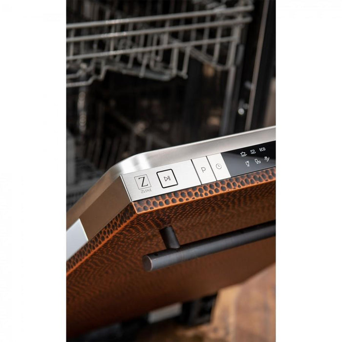 ZLINE 18" Dishwasher in Hand-Hammered Copper, Stainless Steel Tub, DW-HH-18 - Farmhouse Kitchen and Bath