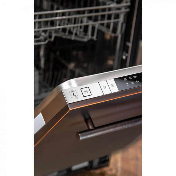 ZLINE 18" Top Control Dishwasher, Oil-Rubbed Bronze, Stainless Tub, DW-ORB-18 - Farmhouse Kitchen and Bath