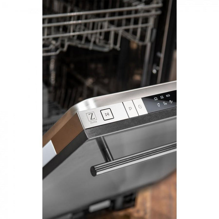 ZLINE 18" Dishwasher, DuraSnow® Stainless, Modern Handle, DW-SS-18 - Farmhouse Kitchen and Bath