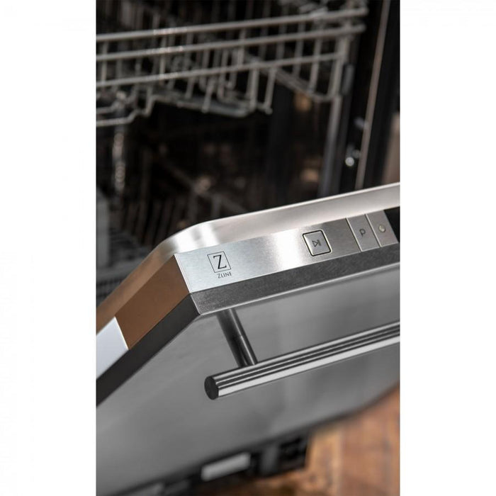 ZLINE 24" Dishwasher in DuraSnow® Stainless, Modern Handle, DW-SS-24 - Farmhouse Kitchen and Bath