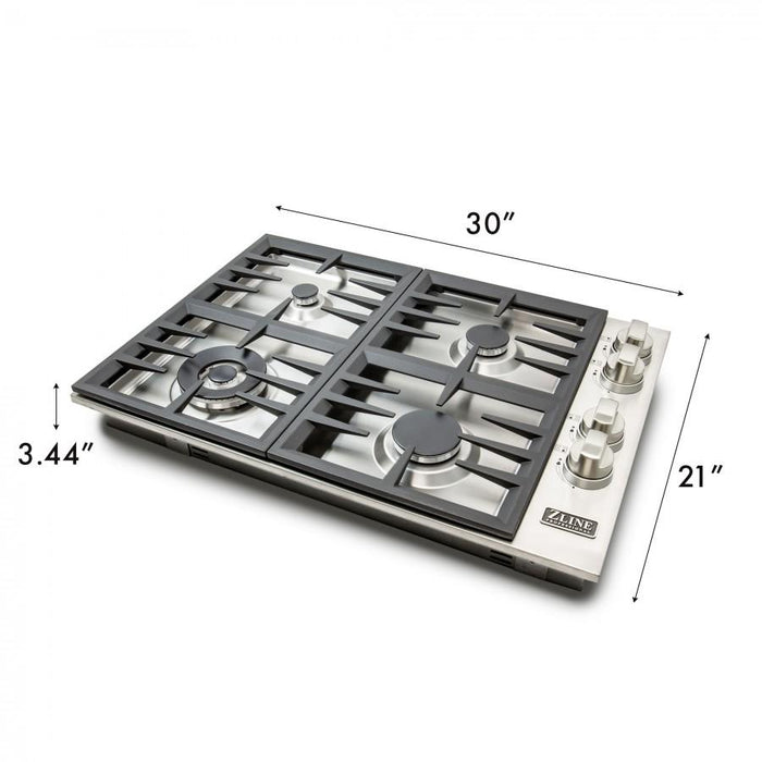 ZLINE 30 inch Dropin Cooktop with 4 Gas Burners, RC30 - Farmhouse Kitchen and Bath