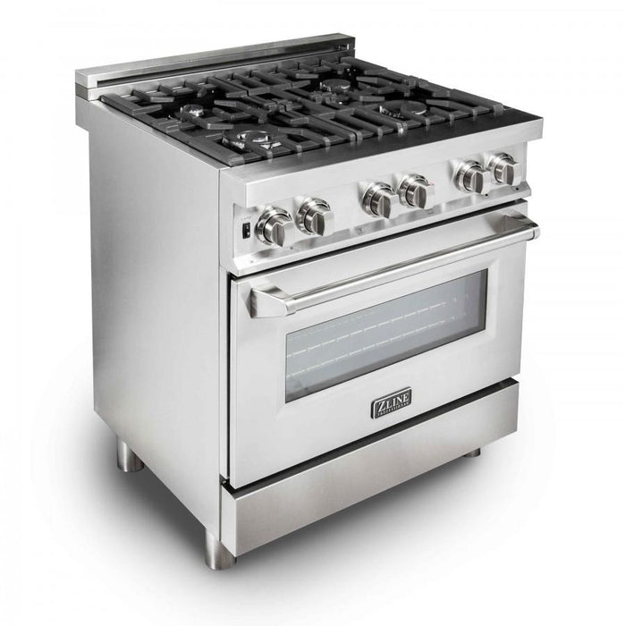 ZLINE 30" Stainless 4.0 cu.ft. 4 Gas Burner/Electric Oven Range RA30 - Farmhouse Kitchen and Bath