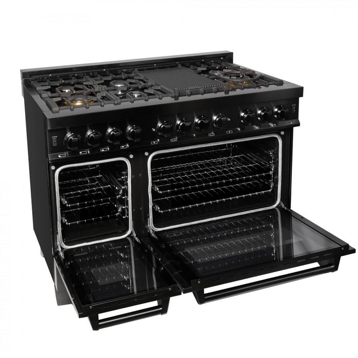 ZLINE 48" Black Stainless 6.0 cu.ft. 7 Gas Burner/Electric Oven Range, RAB-48 - Farmhouse Kitchen and Bath