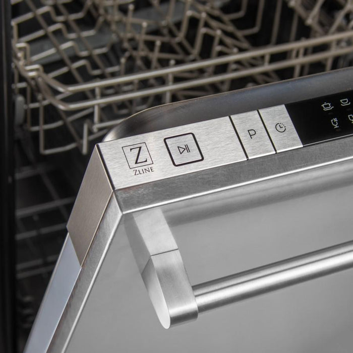 ZLINE 18" Dishwasher in DuraSnow® Stainless, Traditional Handle, DW-SS-H-18 - Farmhouse Kitchen and Bath