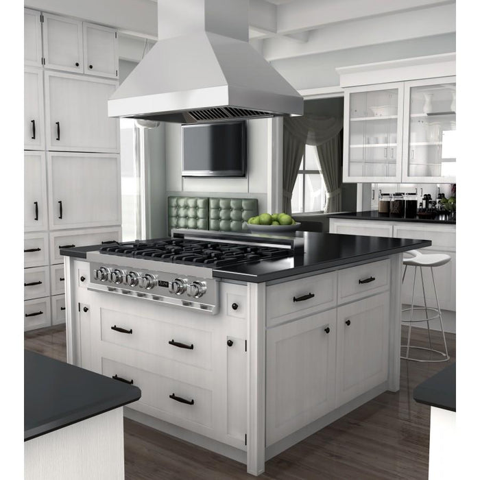 ZLINE 48" Stainless Steel Island Range Hood, 597i-48 - Farmhouse Kitchen and Bath