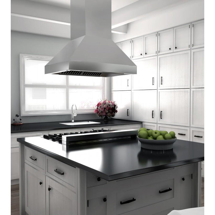 ZLINE 48" Stainless Steel Island Range Hood, 597i-48 - Farmhouse Kitchen and Bath