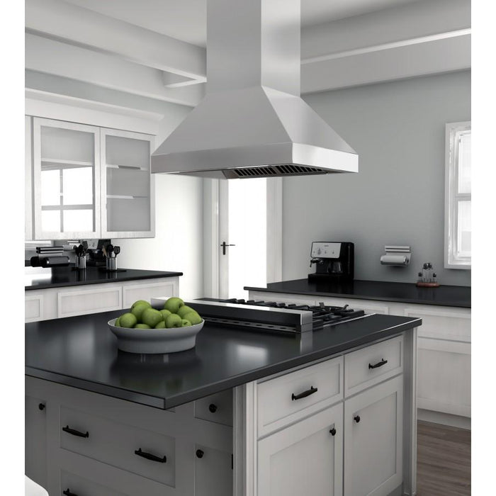 ZLINE 48" Stainless Steel Island Range Hood, 597i-48 - Farmhouse Kitchen and Bath