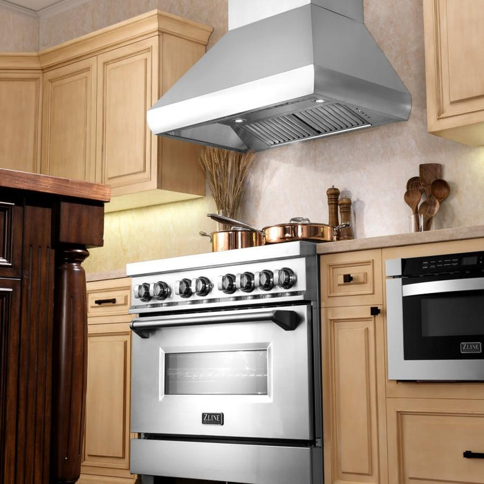 ZLINE 30" Remote Blower Stainless Steel Wall Range Hood, 687-RS-30-400 - Farmhouse Kitchen and Bath