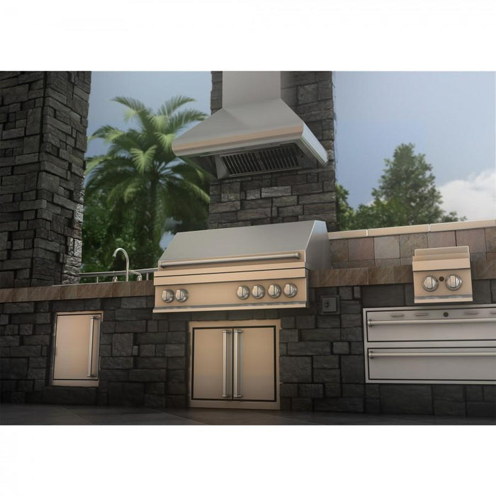 ZLINE 30" Outdoor Stainless Steel Wall Range Hood, 687-304-30 - Farmhouse Kitchen and Bath