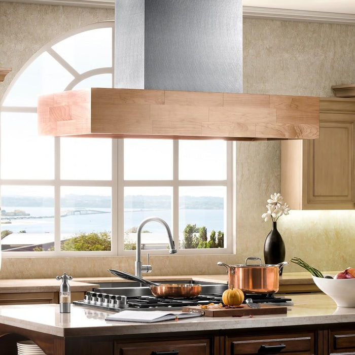 ZLINE 48" Remote Blower Wooden Island Range Hood, 681iM-RS-48-400 - Farmhouse Kitchen and Bath